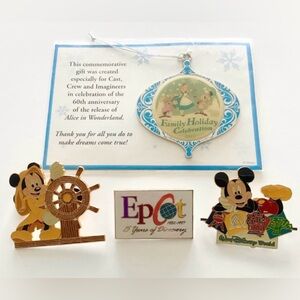 Disney CAST Alice in Wonderland ornament & Disney Pin collectibles